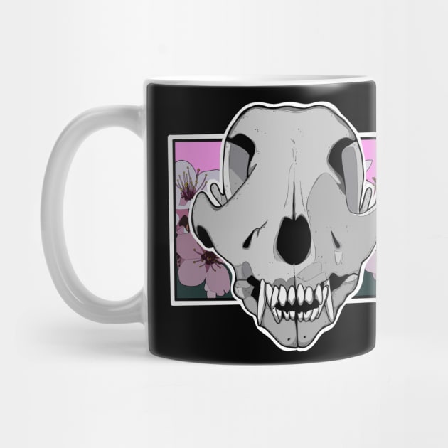 Dog skull with flowers by rob-cure